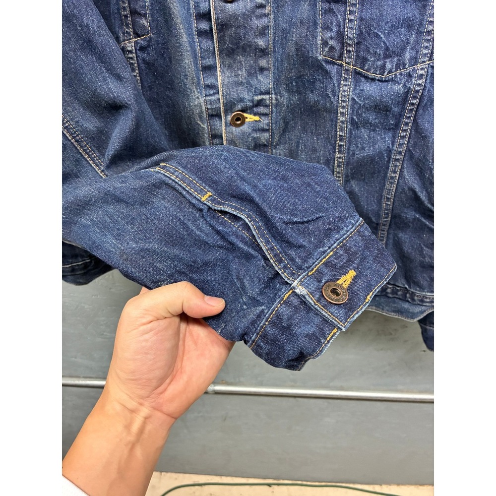 Abercrombie & Fitch Denim Jacket Men's XL Blue Trucker Distressed Vintage - Picture 5 of 12